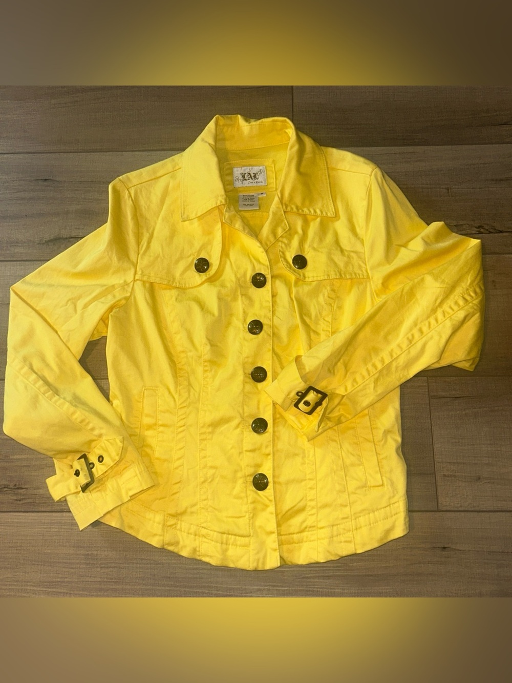Live a Little Yellow Jacket Steampunk Military Utility Resort Cruise Women M